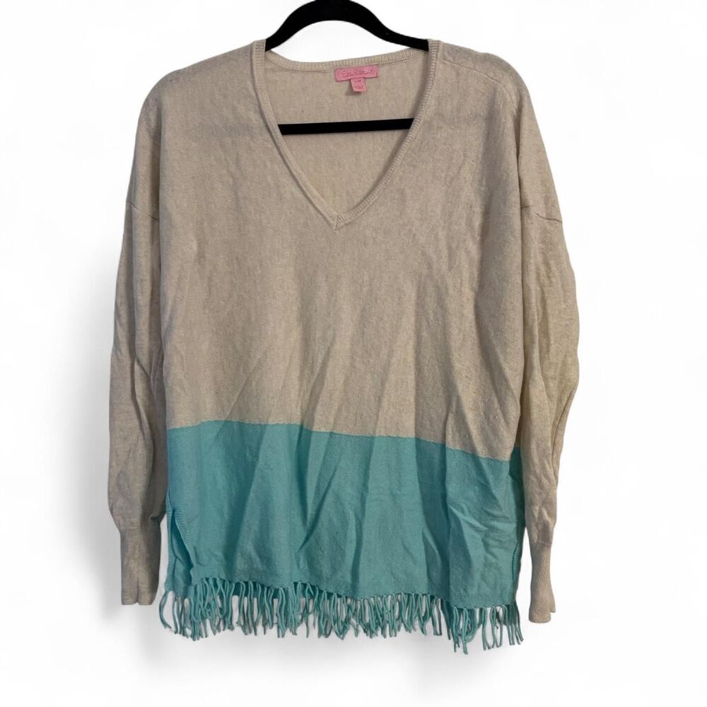 Lilly-pulitzer Women's Cream and Blue Jumper